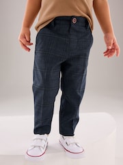 Navy Smart Check Trousers (3mths-7yrs) - Image 1 of 7