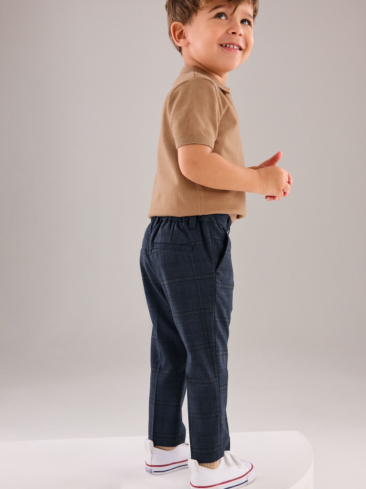 Navy Smart Check Trousers (3mths-7yrs) - Image 2 of 7