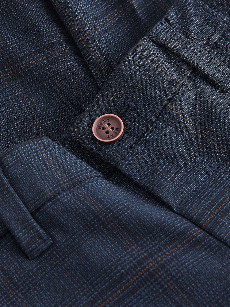 Navy Smart Check Trousers (3mths-7yrs) - Image 7 of 7