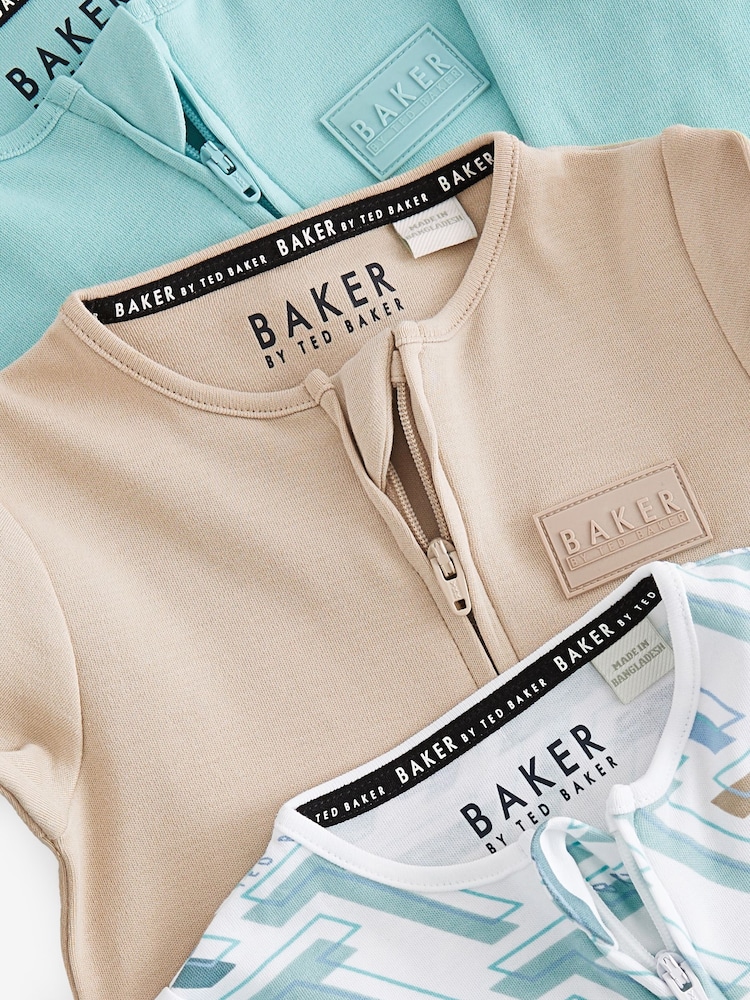 Baker by Ted Baker 100% Cotton Sleepsuits 3 Pack - Image 7 of 7