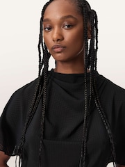 AllSaints Black Leslie Check Top - Image 3 of 6