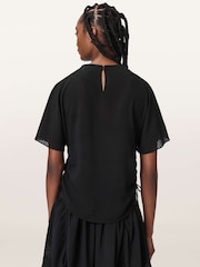 AllSaints Black Leslie Check Top - Image 4 of 6