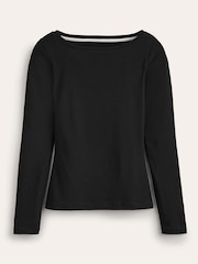 Schwarz - Boden Essential Jersey-T-Shirt mit U-Boot-Ausschnitt - Bild 5 von 5