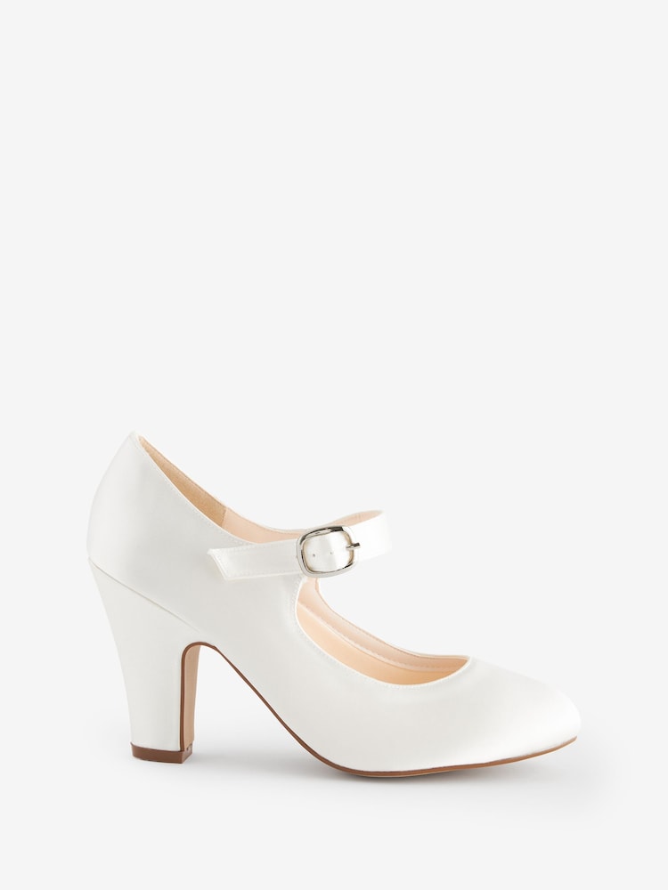 Rainbow Club Cream Wedding Madeline Satin Mary Jane Court Bridal Shoes - Image 2 of 5 Rainbow Club Cream Wedding Madeline Satin Mary Jane Court Bridal Shoes - Image 2 of 5
