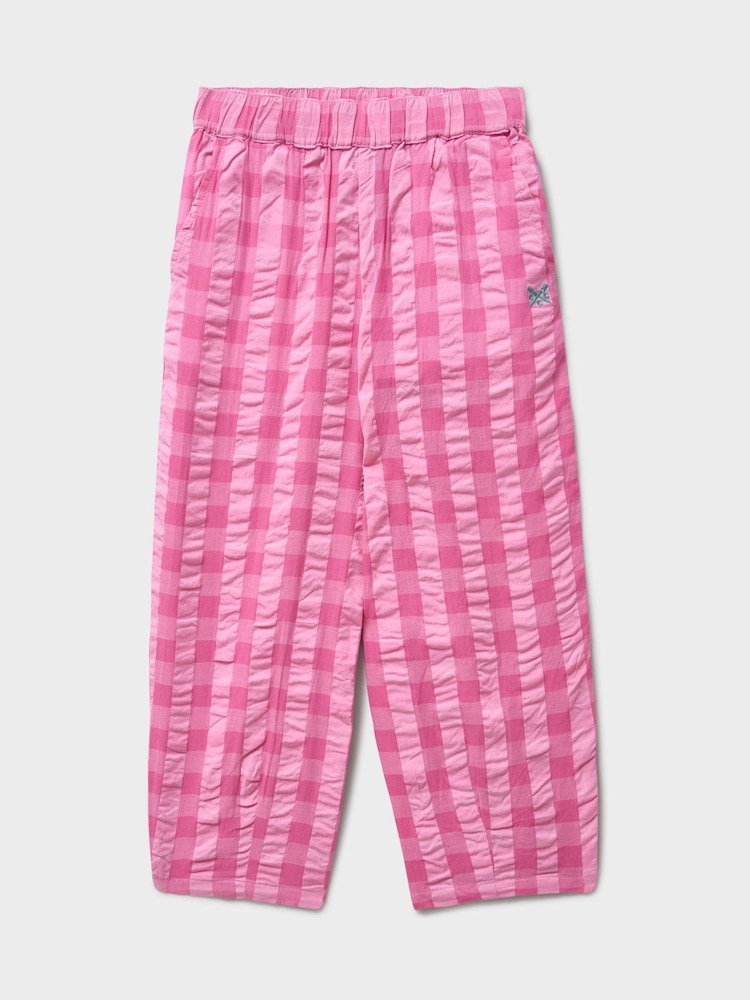 Crew Clothing Pink Cotton Barrel Leg Trousers - Image 1 of 3 Crew Clothing Pink Cotton Barrel Leg Trousers - Image 1 of 3