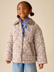 Mocha Brown Polka Dot Shower Resistant Quilted Jacket (3-16yrs) - Image 2 of 11