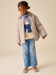 Mocha Brown Polka Dot Shower Resistant Quilted Jacket (3-16yrs) - Image 3 of 11
