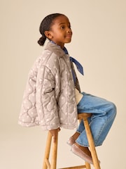Mocha Brown Polka Dot Shower Resistant Quilted Jacket (3-16yrs) - Image 5 of 11