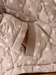 Mocha Brown Polka Dot Shower Resistant Quilted Jacket (3-16yrs) - Image 6 of 11