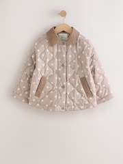 Mocha Brown Polka Dot Shower Resistant Quilted Jacket (3-16yrs) - Image 7 of 11