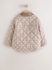 Mocha Brown Polka Dot Shower Resistant Quilted Jacket (3-16yrs) - Image 8 of 11