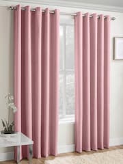Enhanced Living Blush Pink Vogue Ready Made Thermal Blackout Eyelet Curtains - Image 1 of 4