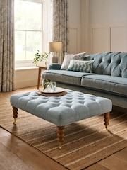 Laura Ashley Sweet Allysum Pale Seaspray Blue Ropsley Footstool - Image 1 of 8
