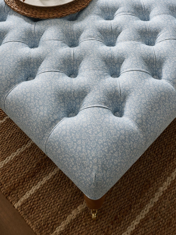 Laura Ashley Sweet Allysum Pale Seaspray Blue Ropsley Footstool - Image 2 of 8