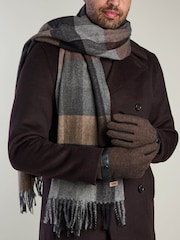 Totes Woven Check Scarf & Herringbone Gloves with Smartouch - Imagen 1 de 5