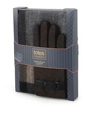 Totes Woven Check Scarf & Herringbone Gloves with Smartouch - Imagen 2 de 5