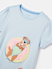 Joules Girls' Astra Blue Short Sleeve Artwork T-Shirt - Image 4 of 4