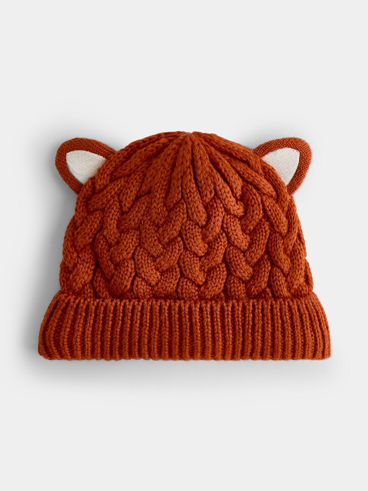 JoJo Maman Bébé Orange Fox Cable Knit Hat