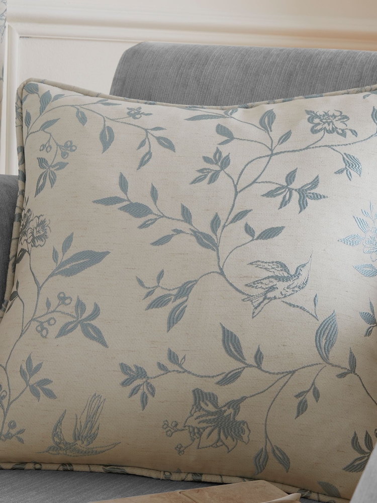 Curtina Blue Bird Trail Cushion - Image 1 of 4 Curtina Blue Bird Trail Cushion - Image 1 of 4