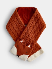 JoJo Maman Bébé Orange Fox Knitted Scarf - Image 1 of 4