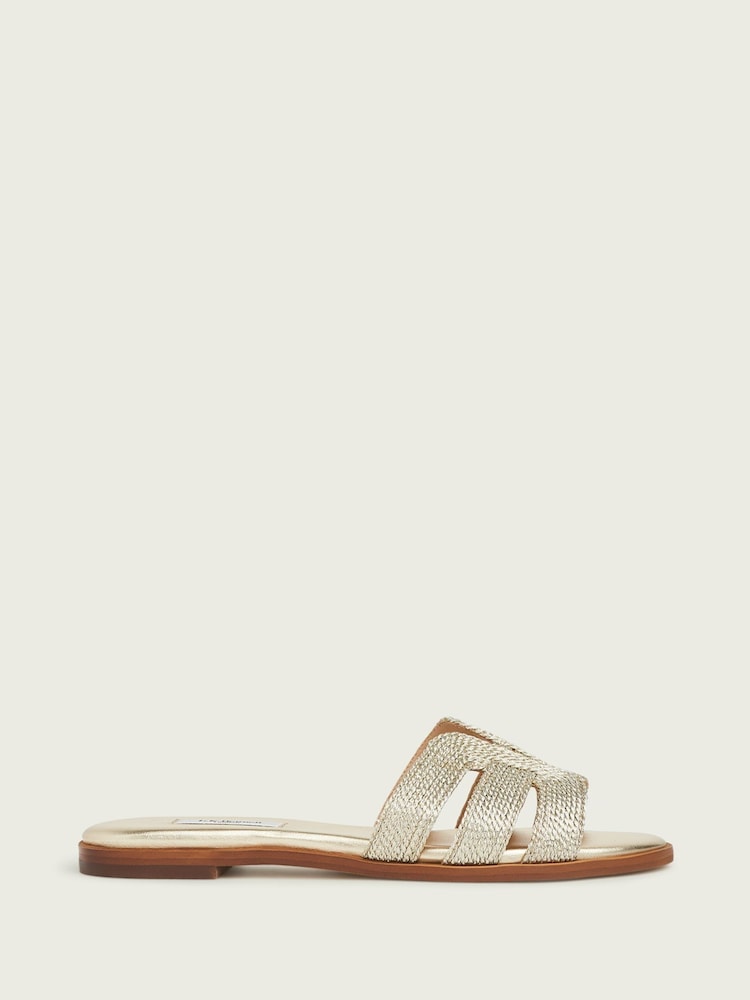 LK Bennett Gold Riley Metallic Rope Sliders - Image 2 of 2