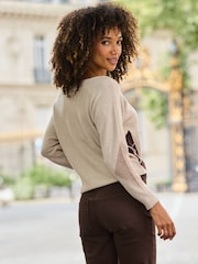 Sosandar Natural Argyle Boat Neck Jumper - Image 2 of 5