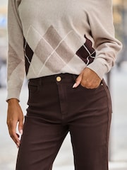 Sosandar Natural Argyle Boat Neck Jumper - Image 3 of 5