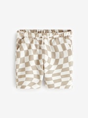 Stone 100% Cotton Checkerboard Jersey Shorts (3mths-7yrs) - Image 1 of 3