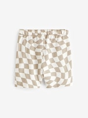 Stone 100% Cotton Checkerboard Jersey Shorts (3mths-7yrs) - Image 2 of 3