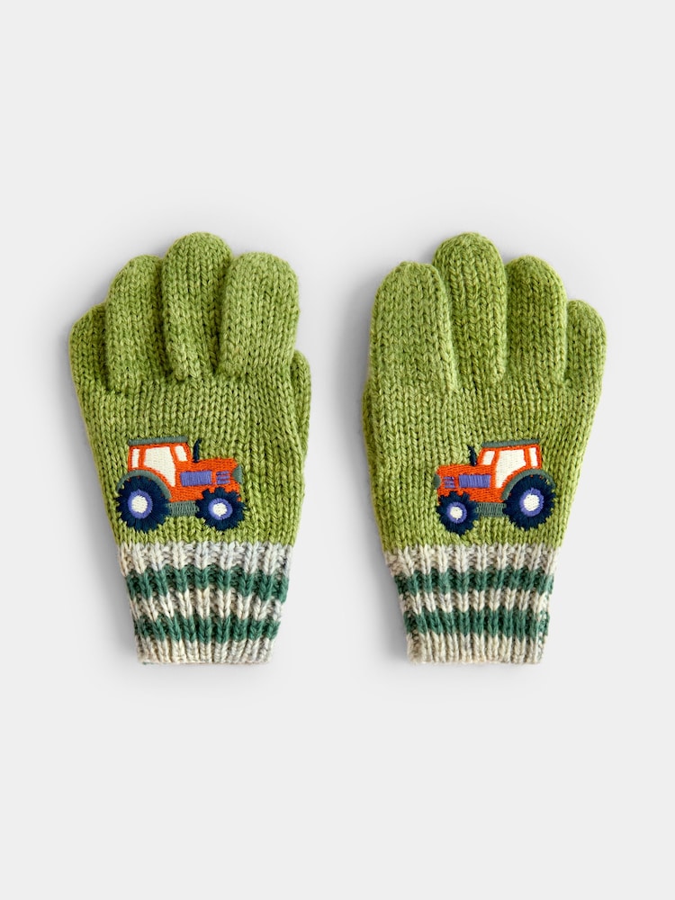 JoJo Maman Bébé Green Tractor Gloves - Image 1 of 4