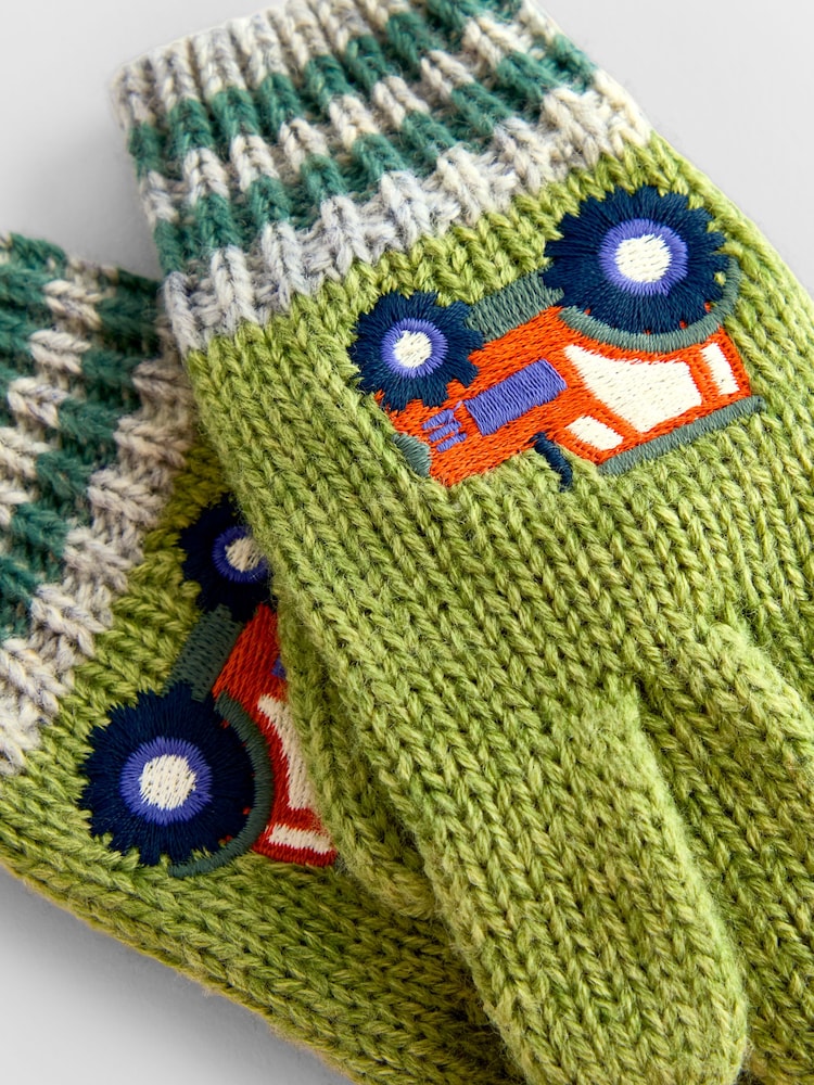 JoJo Maman Bébé Green Tractor Gloves - Image 4 of 4