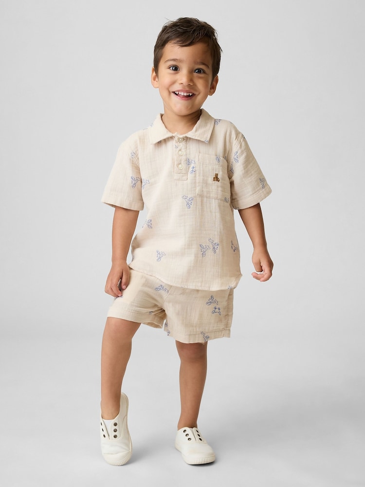 Gap Beige Lobster Gauze Print Pull On Shorts (6mths-6yrs) - Image 1 of 3 Gap Beige Lobster Gauze Print Pull On Shorts (6mths-6yrs) - Image 1 of 3