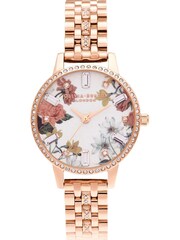 Olivia Burton Rose Gold Sparkle Floral Bracelet Watch - Image 1 of 3