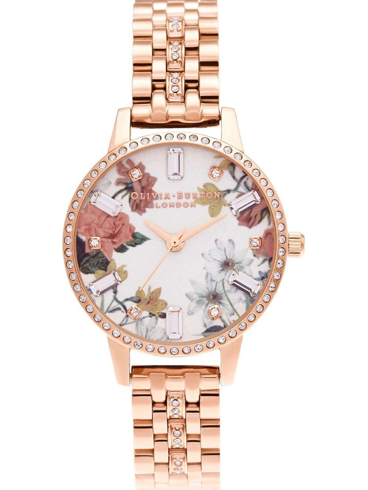 Olivia Burton Rose Gold Sparkle Floral Bracelet Watch - Image 1 of 3