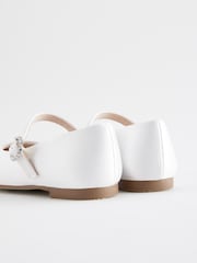 White Standard Fit (F) Flower Girl Occasion Mary Jane Shoes - Image 3 of 5