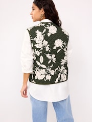 Khaki Green Quilted Reversible Waistcoat - Image 3 of 8
