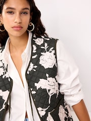 Khaki Green Quilted Reversible Waistcoat - Image 4 of 8