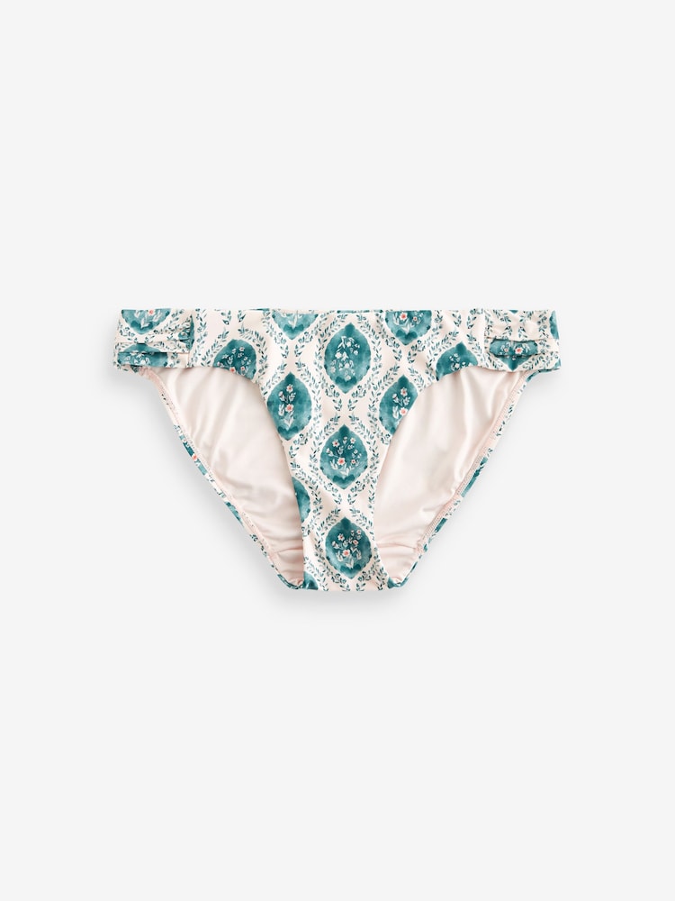 Blau/Ecru Holzschnitt - Bikinihose - Bild 6 von 6