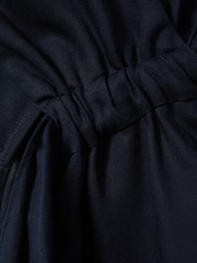 Reiss Navy Cosette Linen Blend Drape Midi Dress - Image 6 of 6