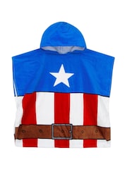 Bade- und Strand-Poncho mit Charaktermotiv Captain America aus 100 % Baumwolle - Bild 1 von 10