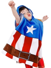 Bade- und Strand-Poncho mit Charaktermotiv Captain America aus 100 % Baumwolle - Bild 10 von 10