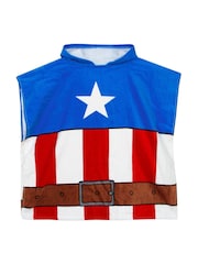 Bade- und Strand-Poncho mit Charaktermotiv Captain America aus 100 % Baumwolle - Bild 2 von 10