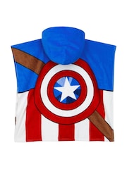 Bade- und Strand-Poncho mit Charaktermotiv Captain America aus 100 % Baumwolle - Bild 3 von 10