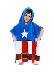Bade- und Strand-Poncho mit Charaktermotiv Captain America aus 100 % Baumwolle - Bild 7 von 10