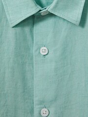 Reiss Bermuda Green Holiday 3-9 yrs Short Sleeve Linen Shirt - Image 3 of 3