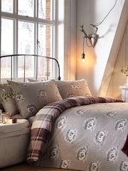 Dreams & Drapes Purple Colville Check Brushed 100% Cotton Duvet Cover and Pillowcase Set - Image 2 of 4