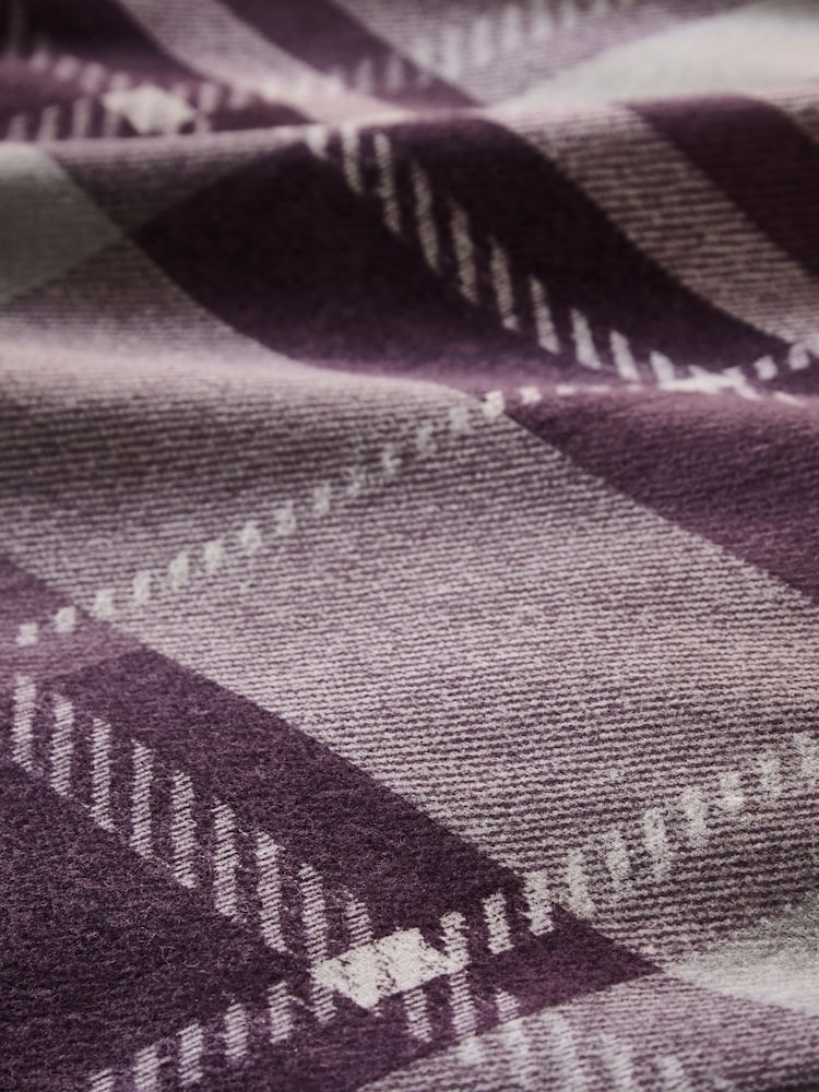 Dreams & Drapes Purple Colville Check Brushed 100% Cotton Duvet Cover and Pillowcase Set - Image 4 of 4