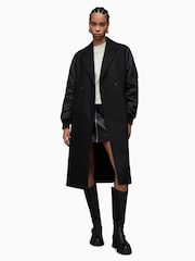 AllSaints Black Paulah Coat - Image 1 of 10