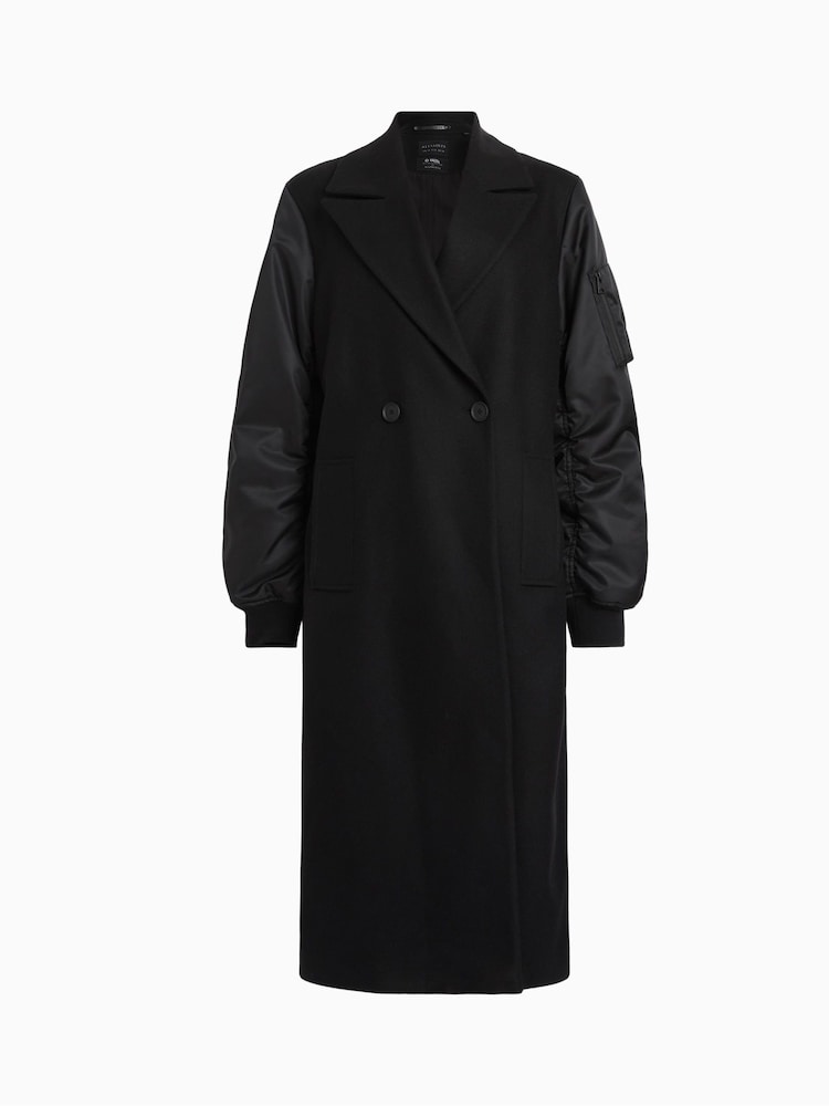 AllSaints Black Paulah Coat - Image 10 of 10