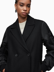 AllSaints Black Paulah Coat - Image 2 of 10